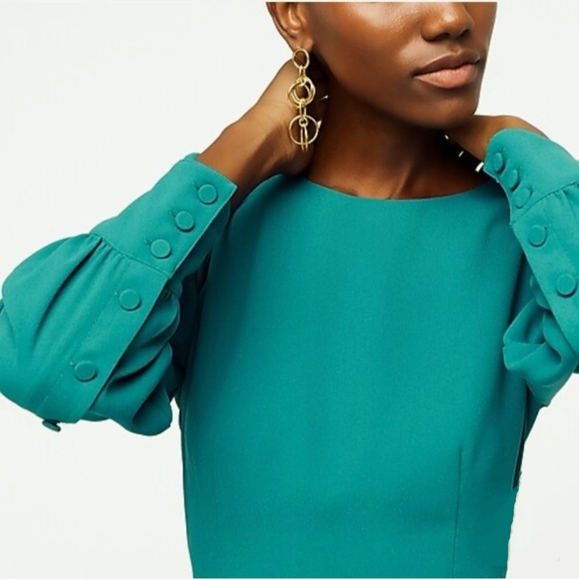 J. Crew long sleeve dress 365 crepe buttons - Picture 3 of 8